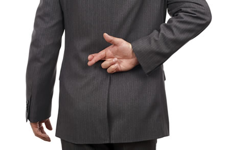 Man Crossing His Fingers Behind His Back